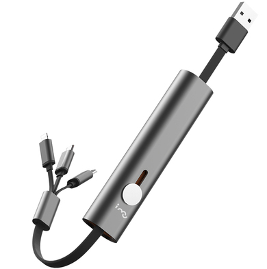 MLC金屬收納數(shù)據(jù)線三合一快充高顏值禮品定制激光logo