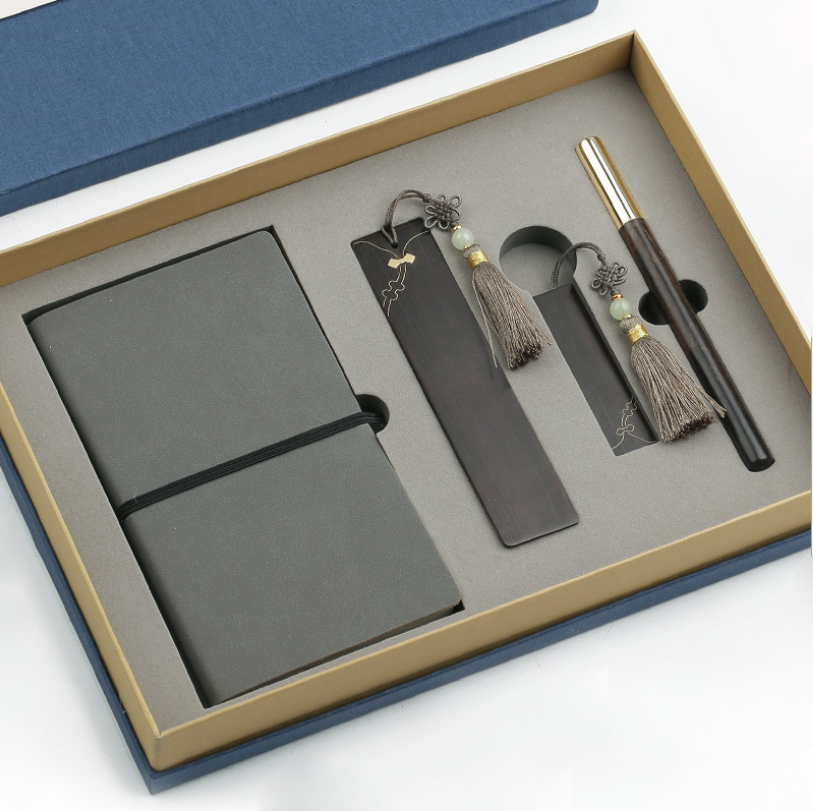 紅木簽字筆U盤書簽記事本套裝 高檔商務(wù)辦公禮品定制刻字