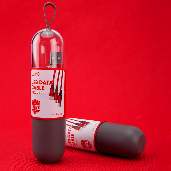 試管一拖三數(shù)據(jù)線三合一充電線器 企業(yè)廣告展會禮品定制