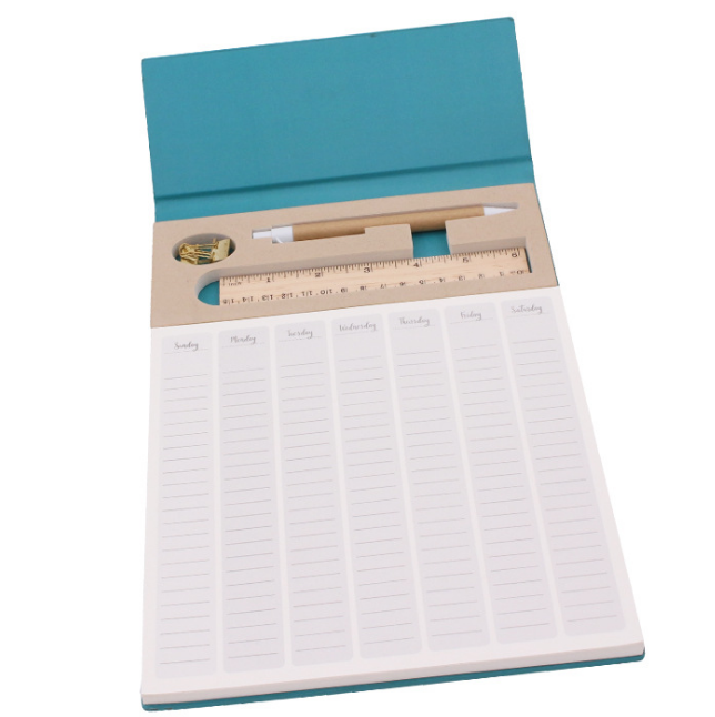 定制便簽本商務(wù)辦公帶筆尺夾子便簽本印刷logo便利貼 展會禮品