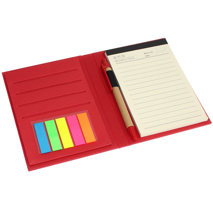 定制便簽本新款創(chuàng)意辦公記事本可印刷logo帶筆便簽本 展會禮品