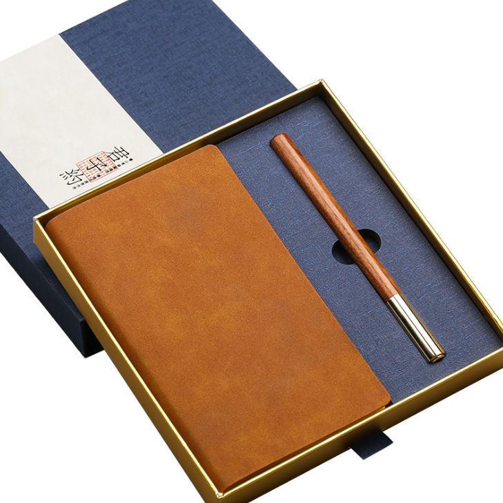 紅木質(zhì)黃銅簽字筆 便攜記事本高檔商務(wù)禮品定制logo開業(yè)伴手禮