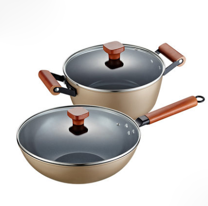 德國司頓鍋具兩件套陶晶納米鐵鍋炒鍋湯鍋兩件套 銀行活動(dòng)禮品