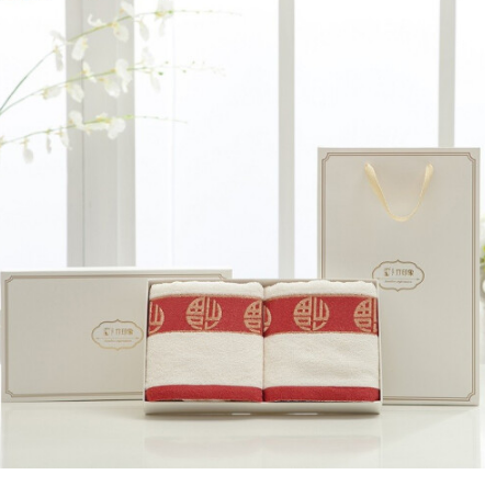 竹纖維五福臨毛巾2件套 企業(yè)福利禮品 年會禮品 銀行禮品