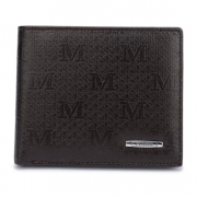 PLOVER 頭層牛皮 壓紋男士真皮錢包皮夾 棕色 禮品定制