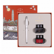 派克IM純白白夾鋼筆+北京大都會墨水禮盒 鋼筆套裝 商務(wù)禮品