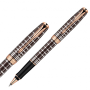 派克 卓爾巧克力格子紋玫瑰金色金夾寶珠筆 簽字筆 商務(wù)禮品