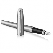 派克 鋼筆 新都市金屬銀白夾墨水筆 周年慶禮品定制