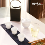 湖畔居 手繪陶瓷蓋碗套裝 一壺三杯 快客杯 上海禮品定制