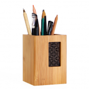 筆筒定制LOGO 木質(zhì)辦公復(fù)古竹文具校慶 紀(jì)念品定制