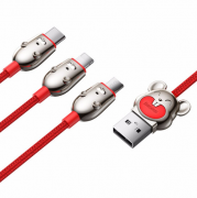 倍思 數(shù)據(jù)線定制 三合一 充電線 一拖三快充 展會禮品定制