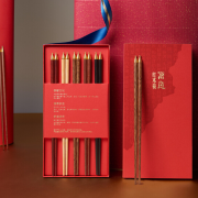 清樸堂 五小福·紅木筷 五色筷 高檔紅木 中式禮盒 商務(wù)禮品定制