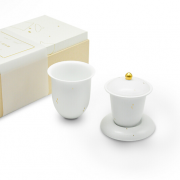 清樸堂 露珠套裝 簡(jiǎn)茶器 純手工高白瓷功夫茶具茶杯 伴手禮