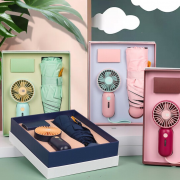 夏日清涼高顏值禮盒套裝 手持小風扇 雨傘 企業(yè)禮品定制